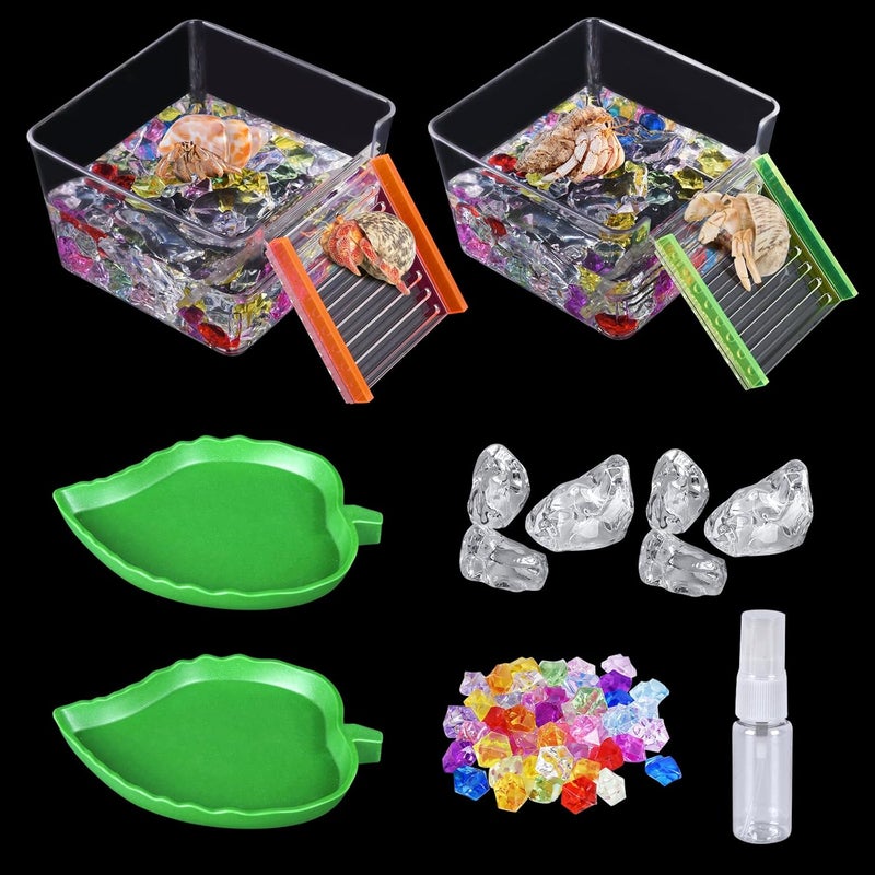 NestBasics 7 Pack Hermit Crab Pool Hermit Crab Water Bowl Dish Hermit Crab Food Bowl Dish Hermit Crab Accessories Starter Kits - Image 1